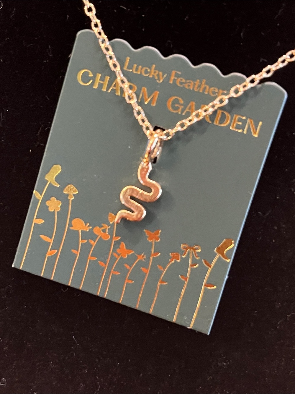 14k Gold Dipped Snake Charm Necklace